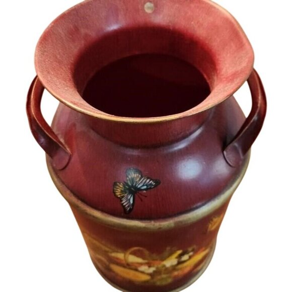 Vintage Farmhouse Milk Jug Jardinaire Vase Umbrella Stand Floral Rustic Decor - Picture 4 of 16